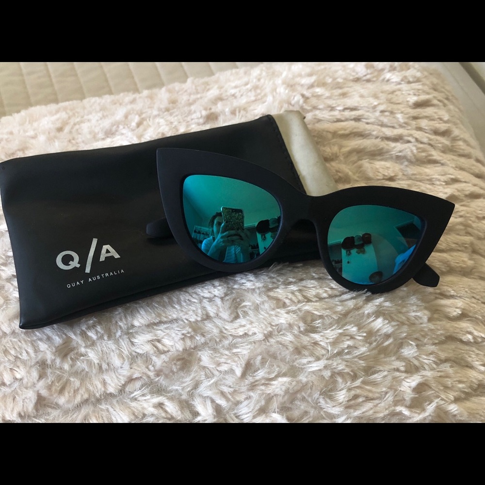 Quay Australia Blue Lense/Cat Eye Sunglasses